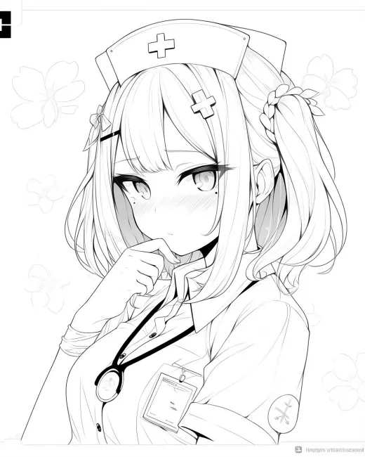 Charming Nurse Coloring Page preview