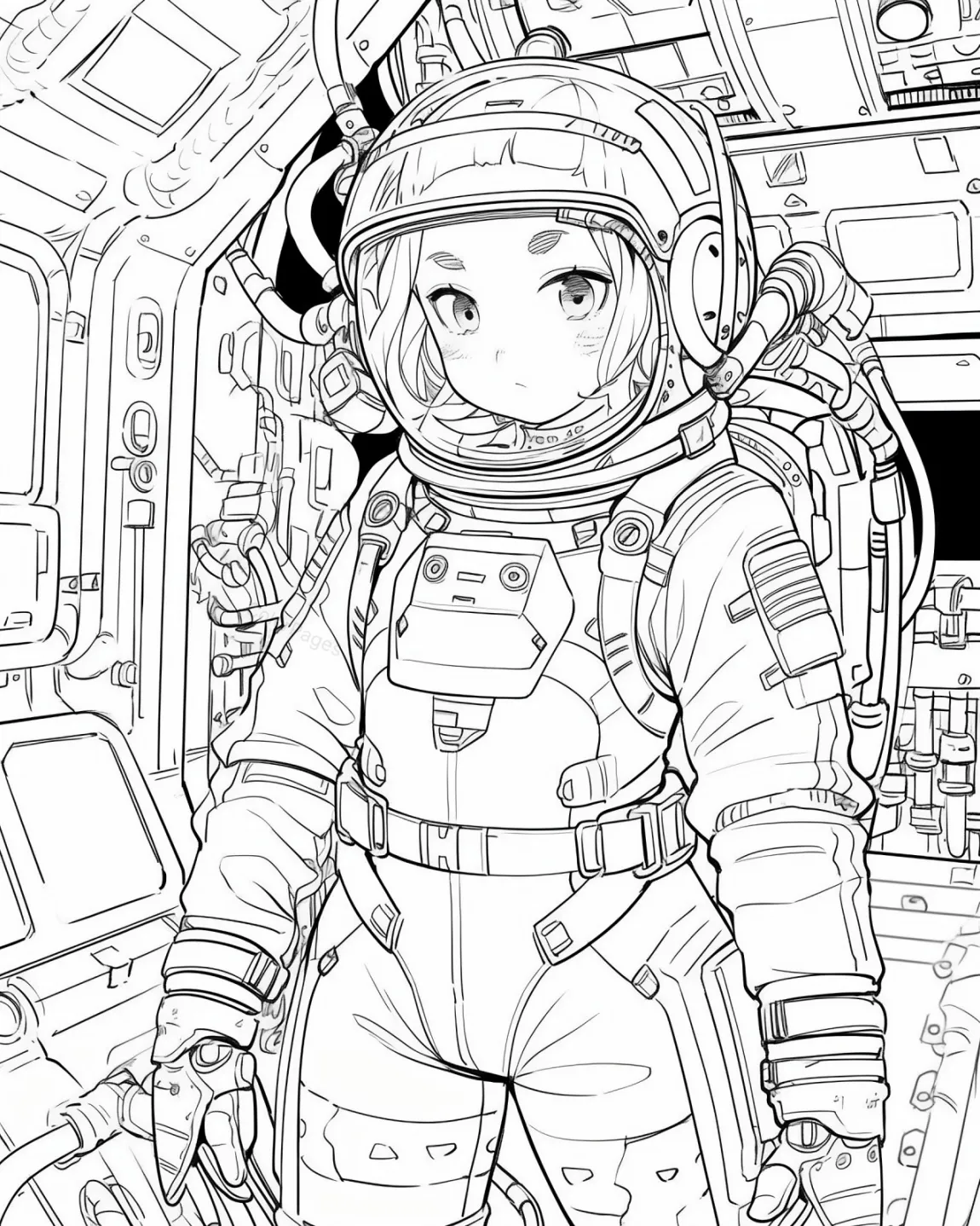 Astronaut Adventure Coloring Page