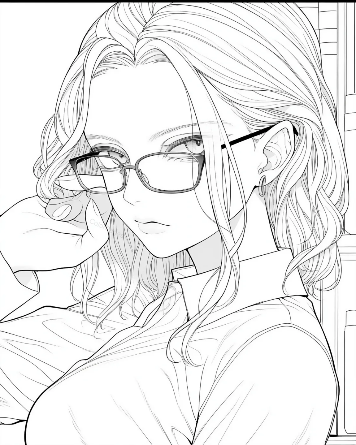 Stylish Woman Coloring Page