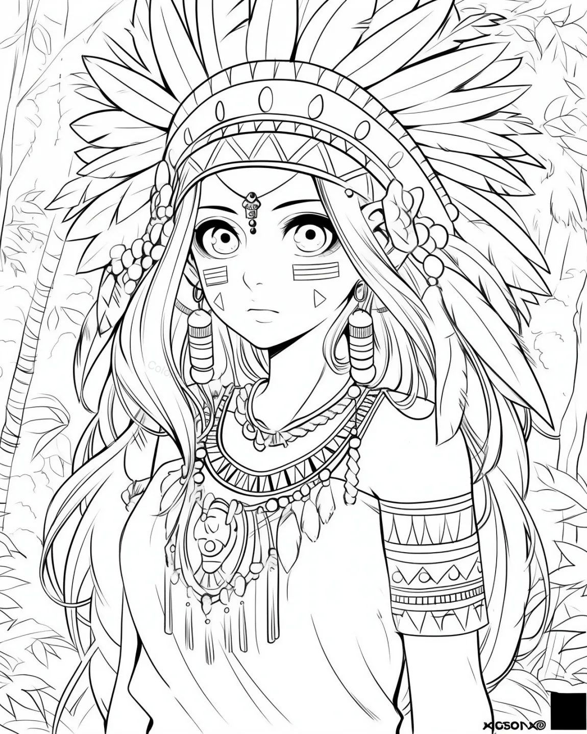 Majestic Feathered Beauty Coloring Page