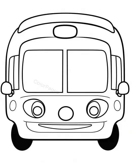 Cheerful Bus Coloring Page preview