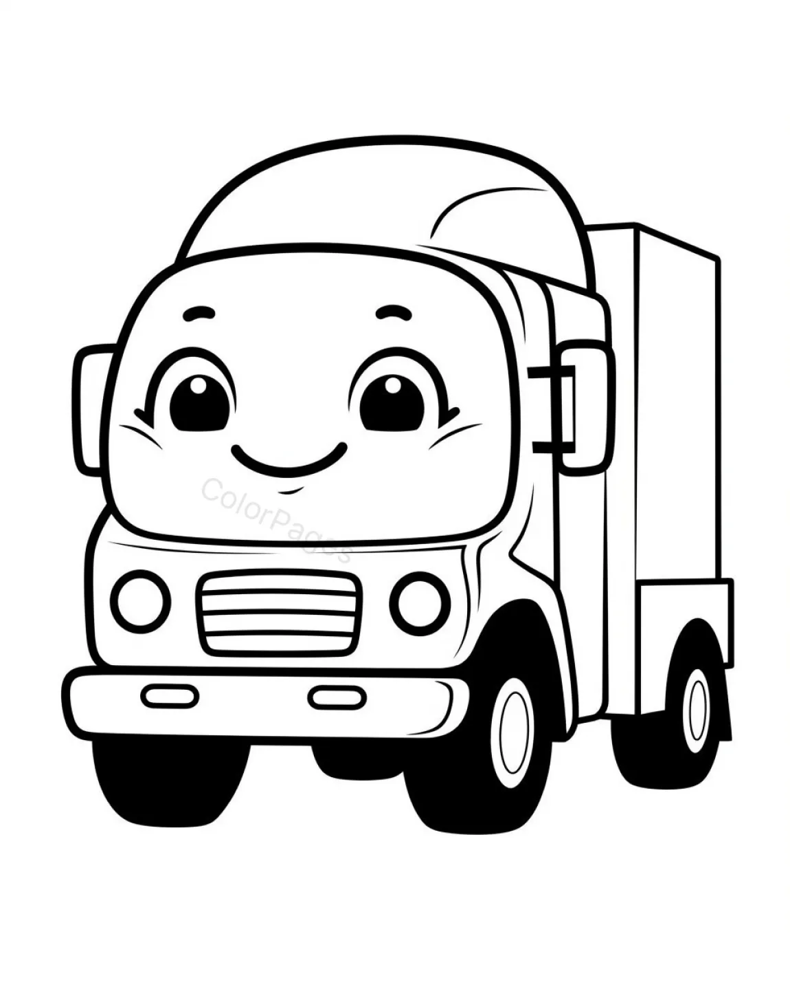 Cheerful Truck Coloring Page