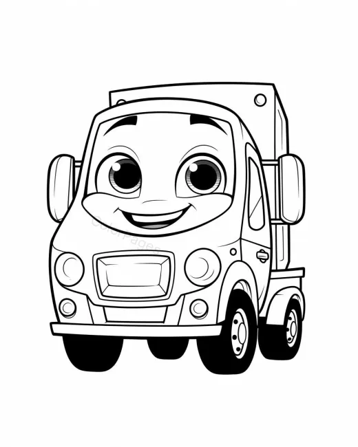 Cheerful Truck Coloring Page preview