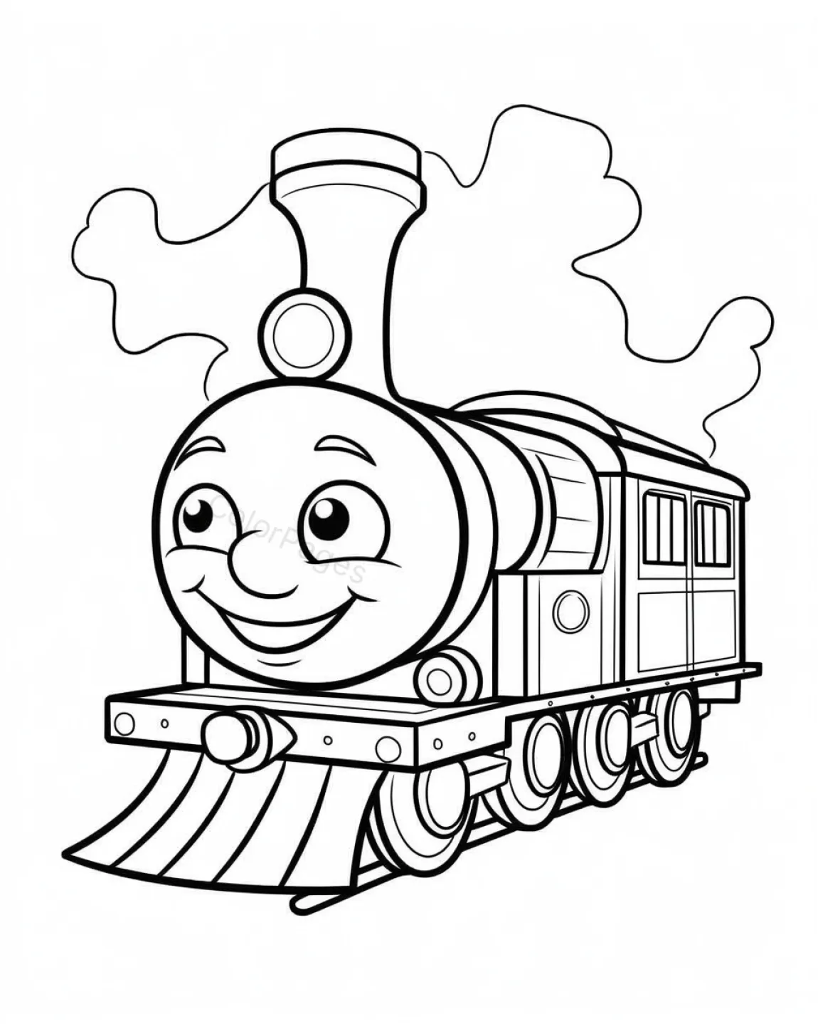 Cheerful Train Coloring Page