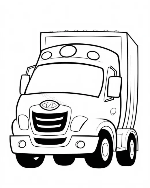 Coloring Page of a Big Truck preview