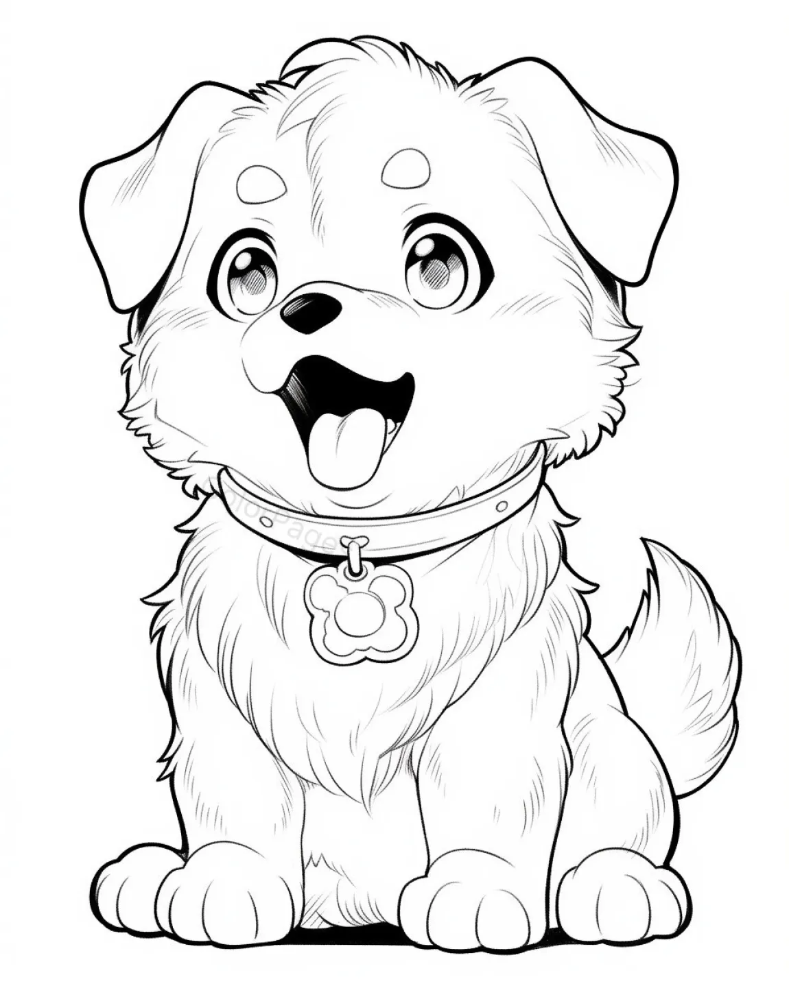 Adorable Puppy Coloring Page