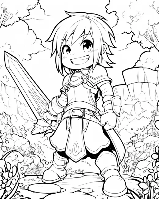 Brave Adventurer Coloring Page preview