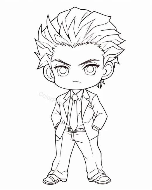 Stylish Character Coloring Page preview