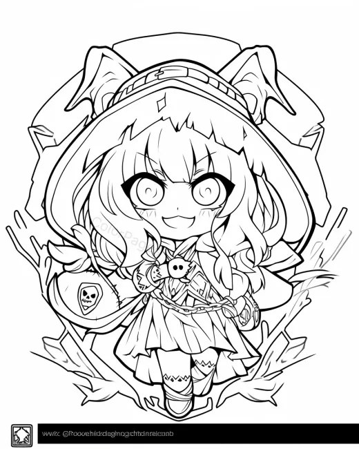 Charming Fantasy Character Coloring Page preview