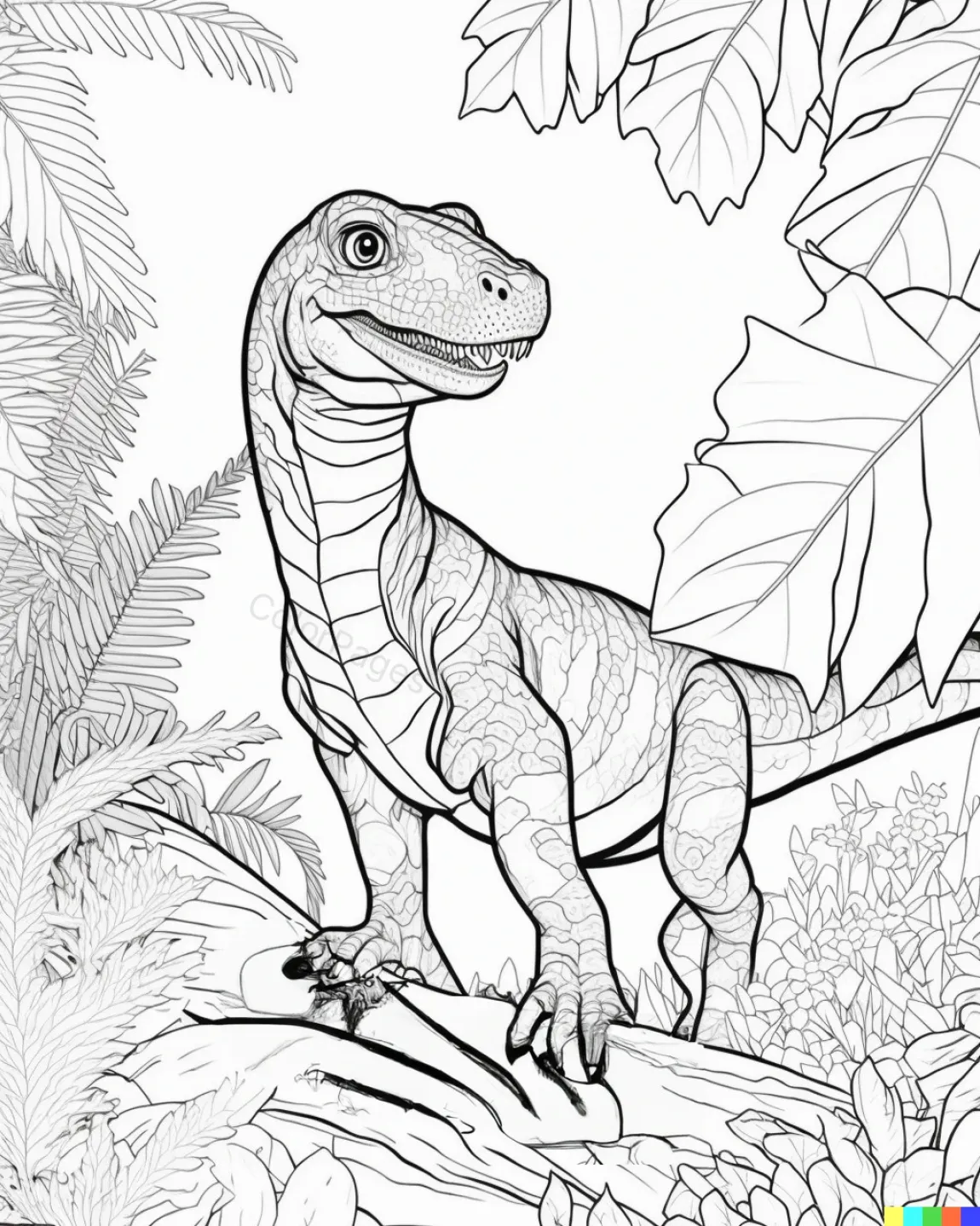 Dinosaur Adventure Coloring Page
