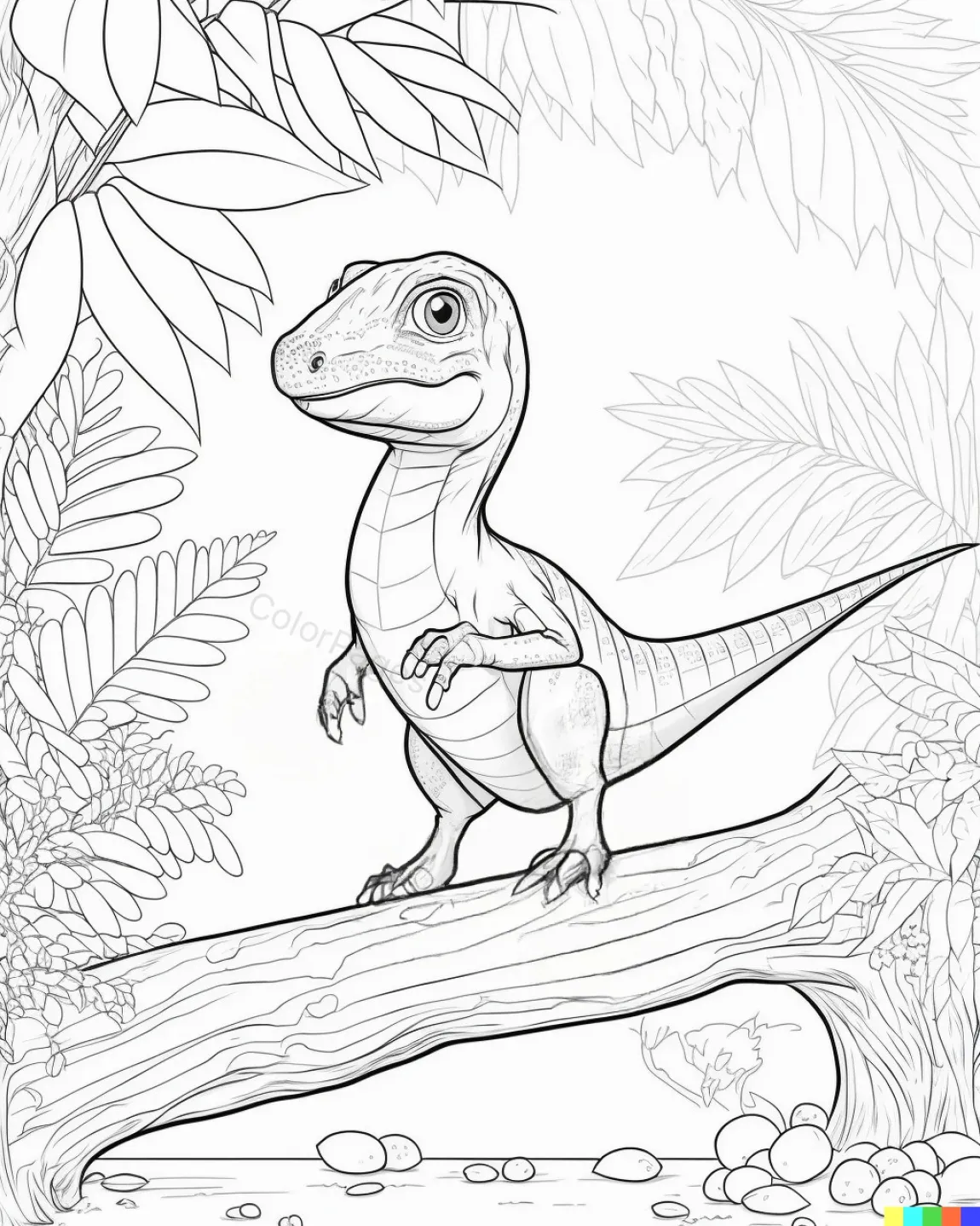 Charming Dinosaur Coloring Page