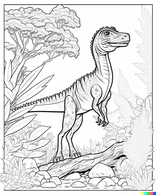 Dinosaur Adventure Coloring Page preview