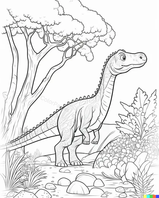 Friendly Dinosaur in a Lush Landscape preview