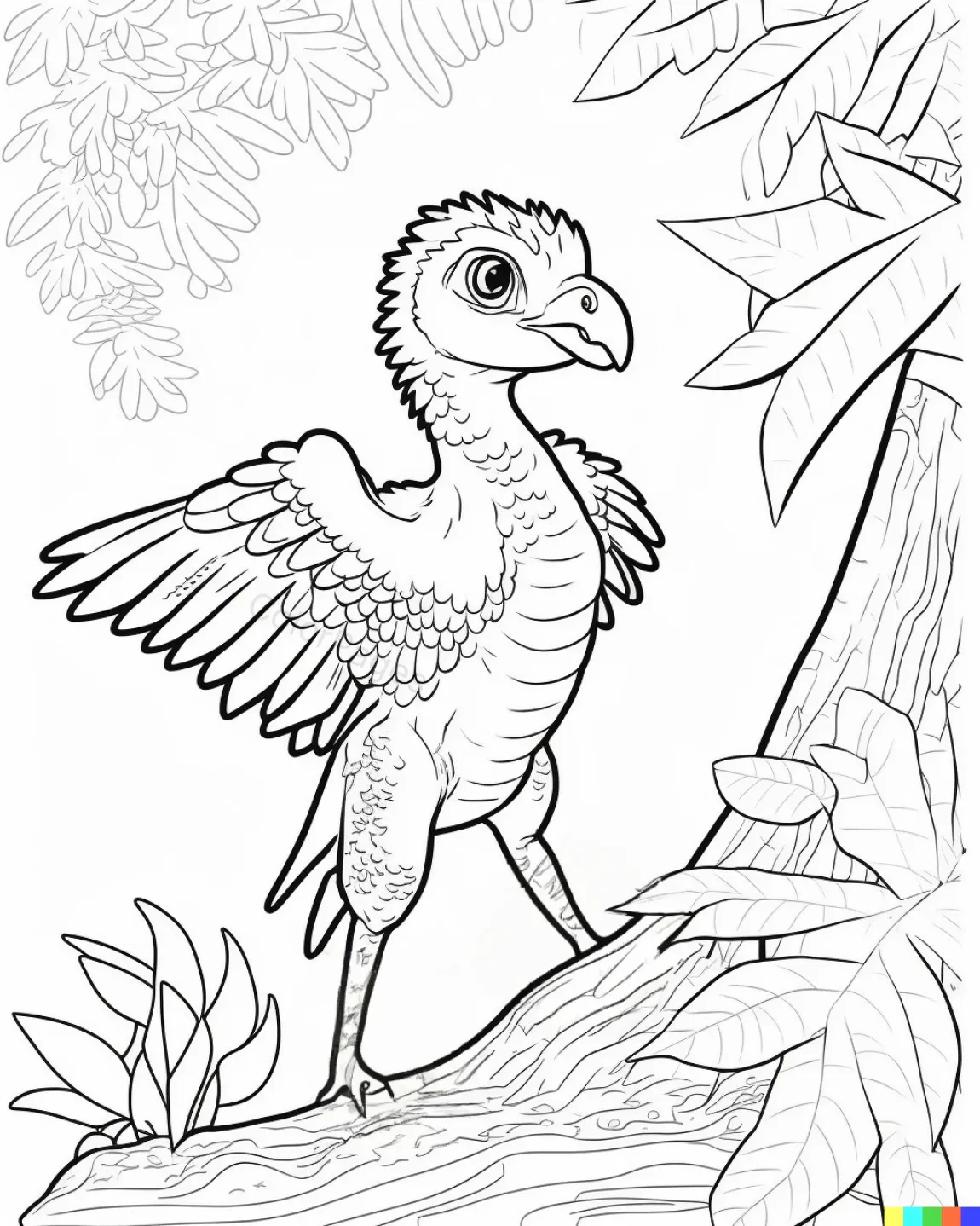 Charming Bird Coloring Page