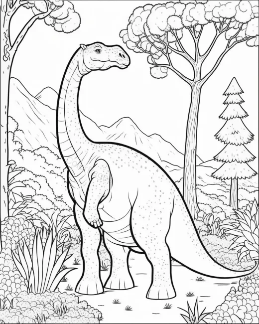 Friendly Dinosaur Coloring Page preview