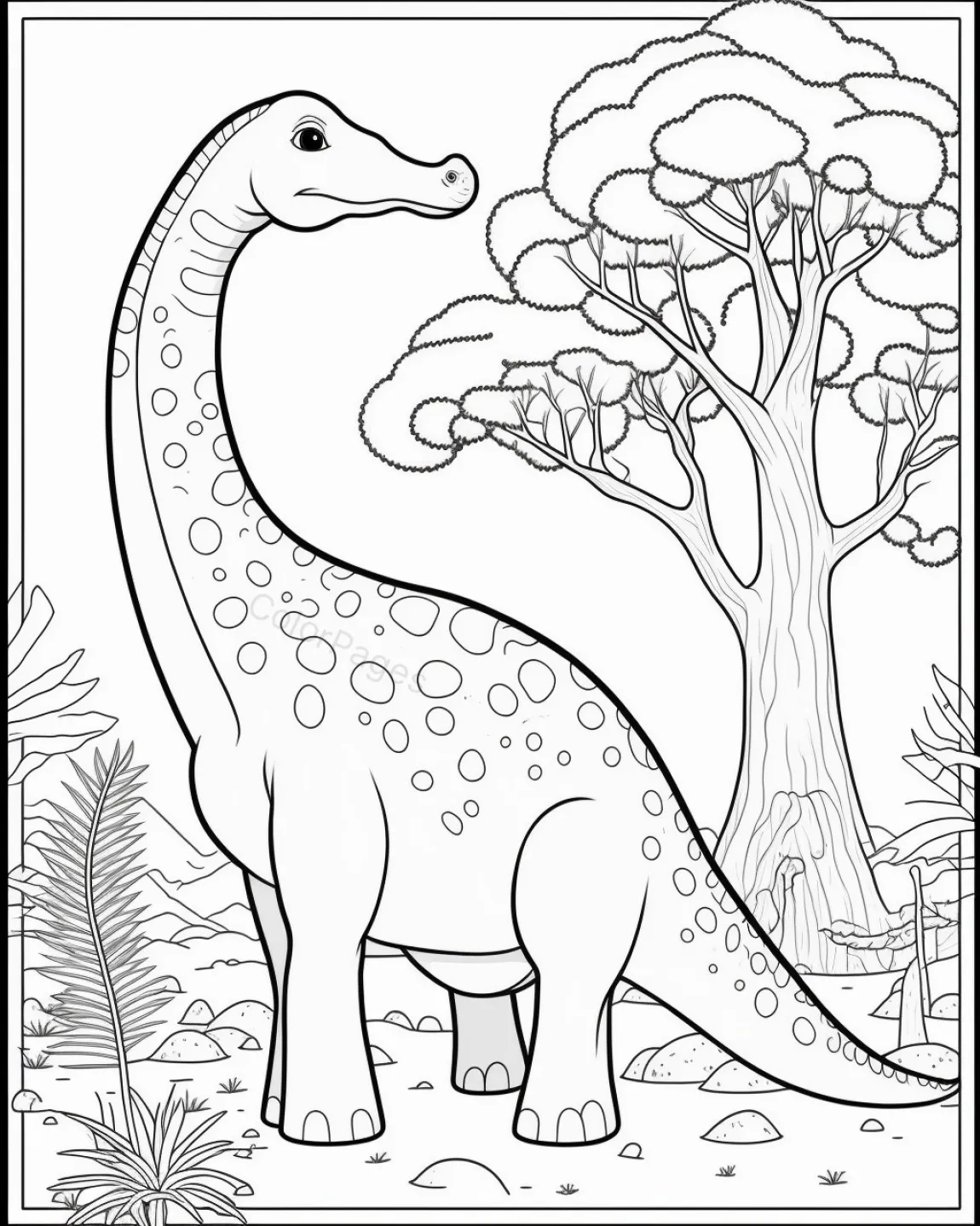 Playful Dinosaur Coloring Page