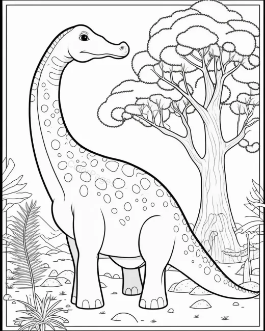 Playful Dinosaur Coloring Page preview