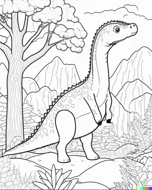Dinosaur Adventure Coloring Page preview