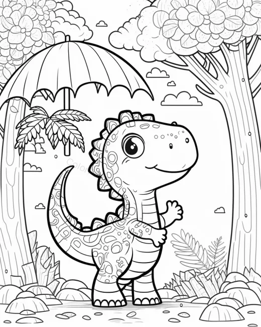 Cute Dinosaur Coloring Page preview