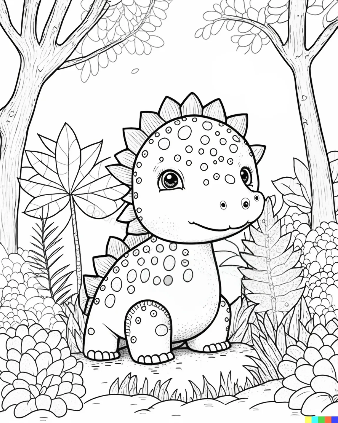 Friendly Dino in a Forest