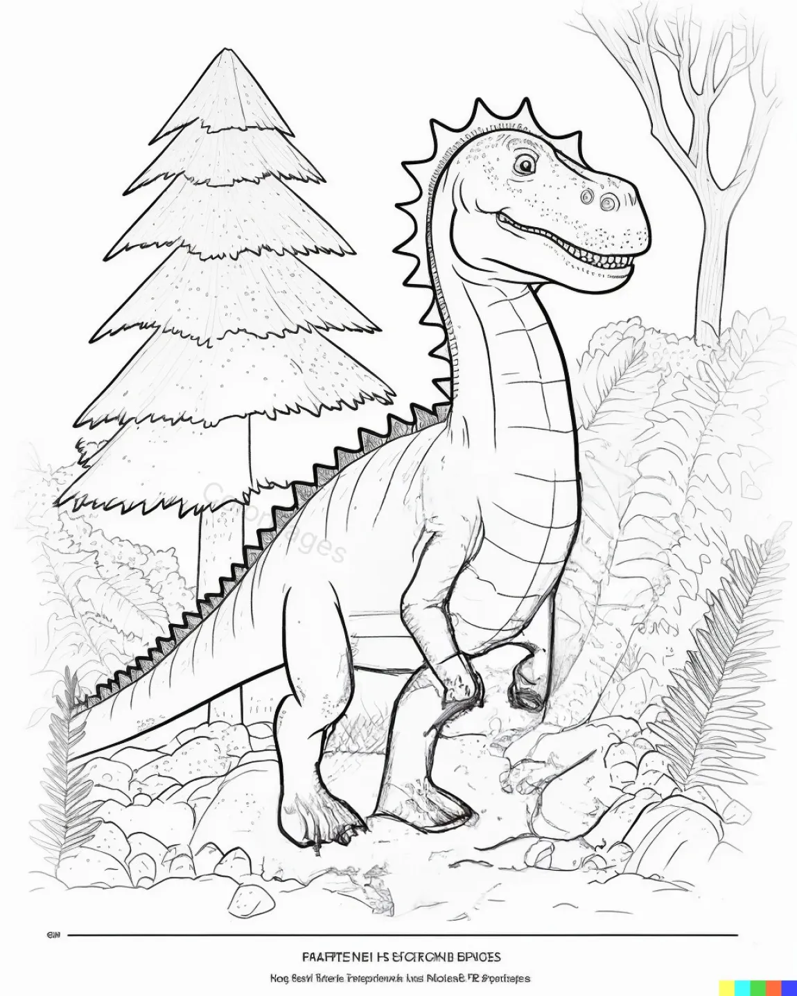 Friendly Dinosaur Coloring Page