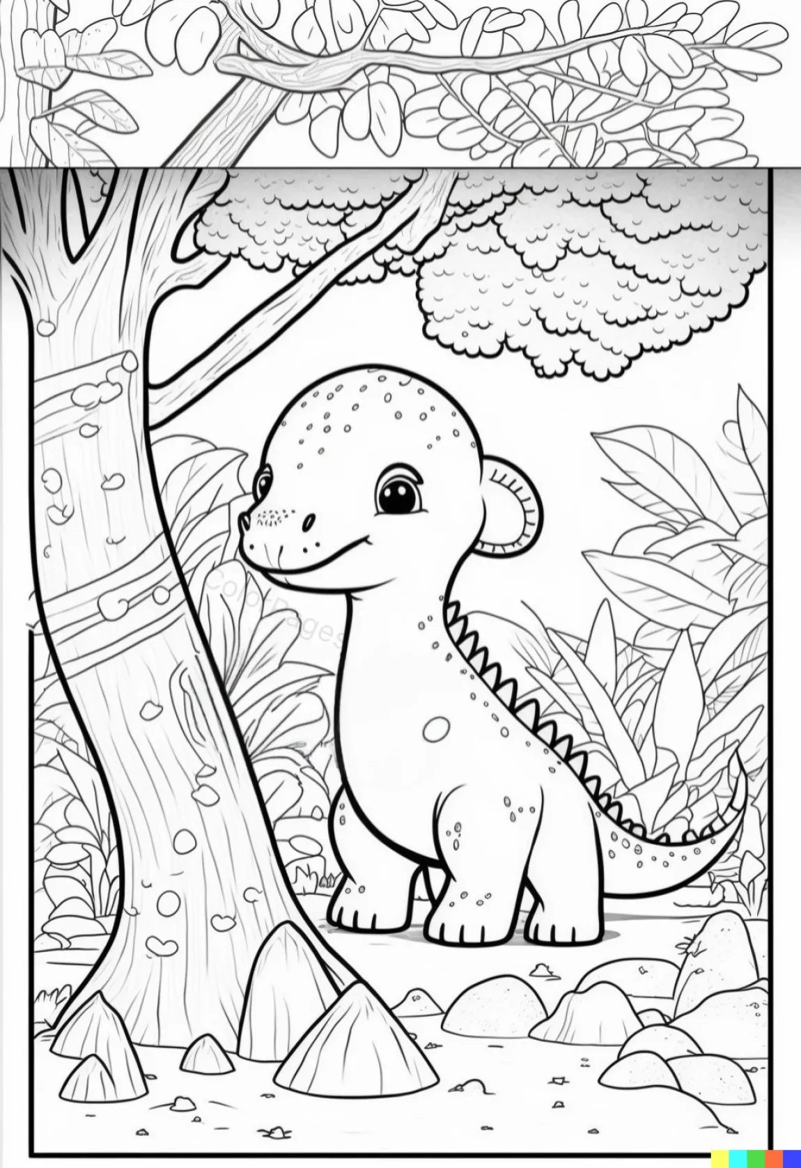 Playful Dinosaur Coloring Page