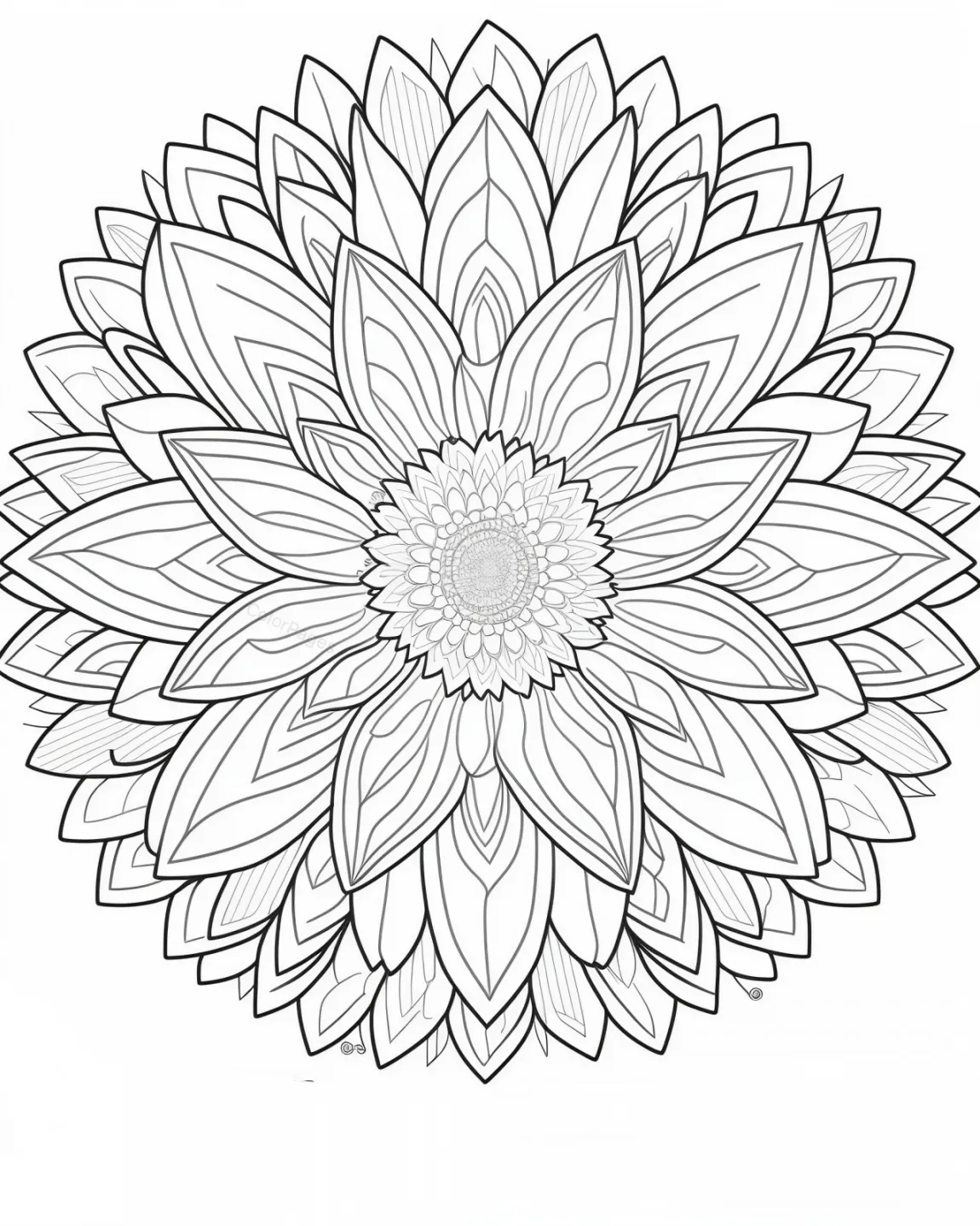Beautiful Floral Mandala Coloring Page