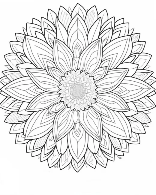 Beautiful Floral Mandala Coloring Page preview