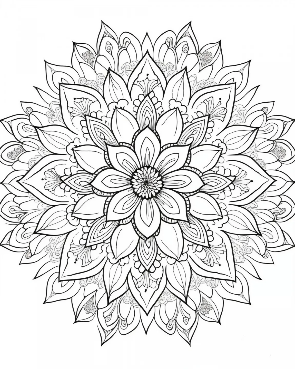 Intricate Floral Mandala Coloring Page