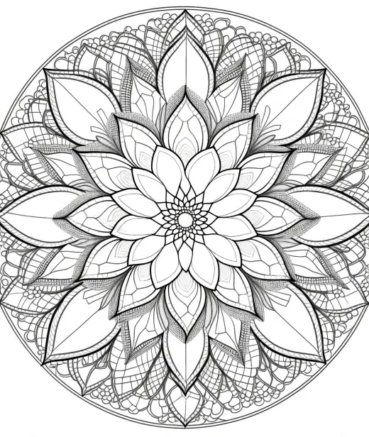Intricate Flower Mandala Coloring Page preview