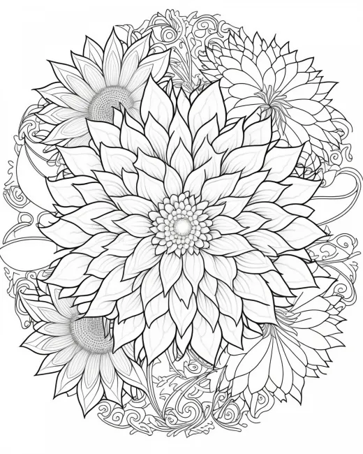 Floral Dream Coloring Page preview