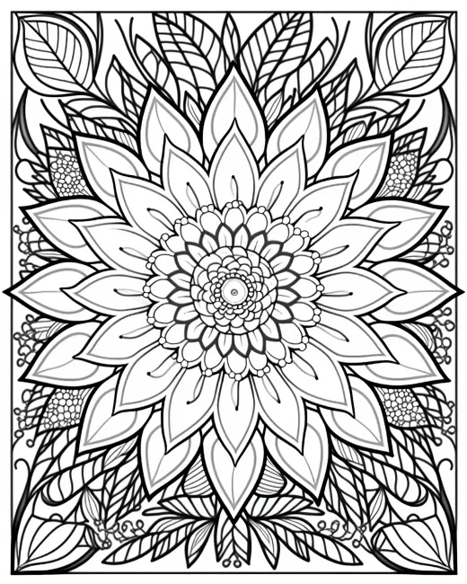 Floral Mandala Coloring Page preview